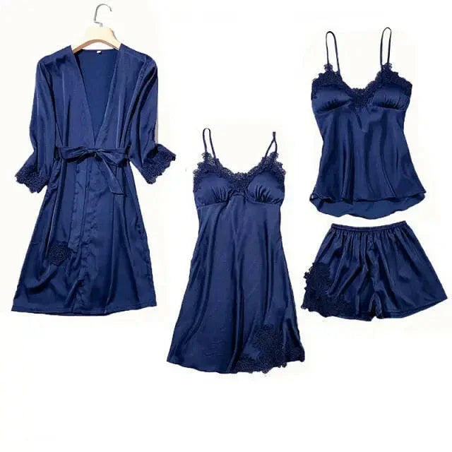 Satin Lace PJ Set 5PC