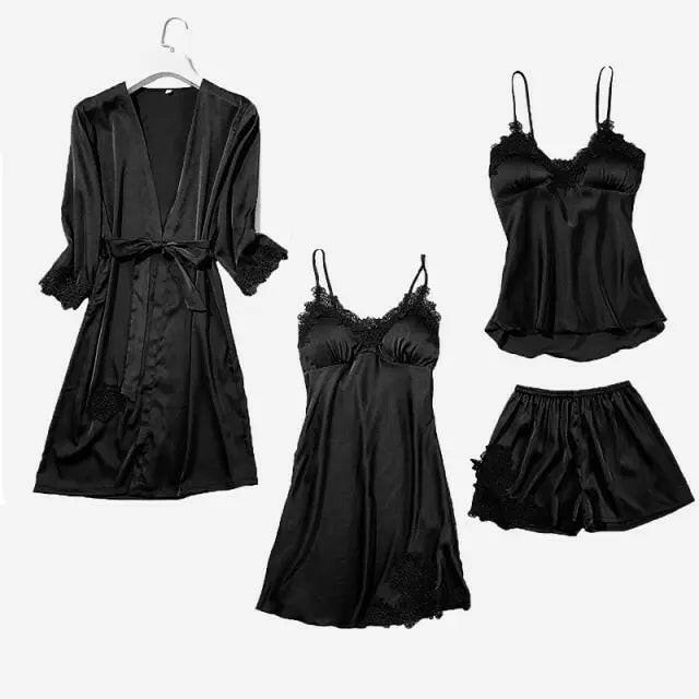 Satin Lace PJ Set 5PC