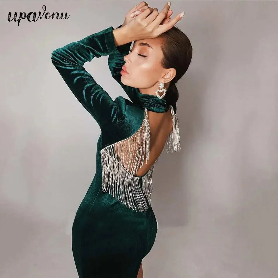 Velvet Evening Party Dress