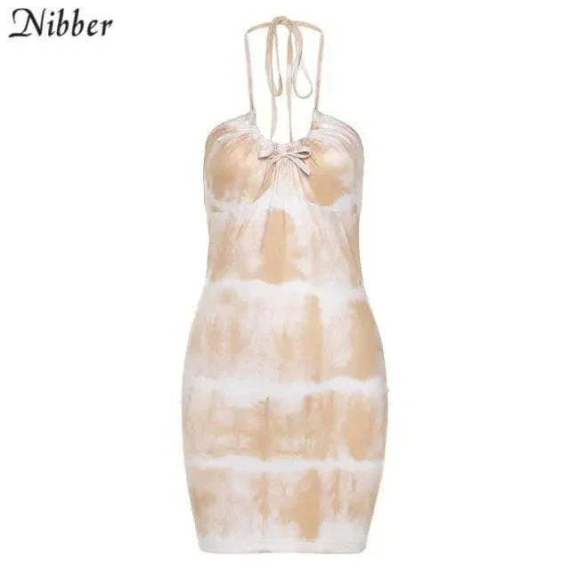 Tie Die Sheer Halter Beach Dress