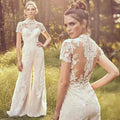 LUX Bridal Lace Short Sleeve Jumpsuit