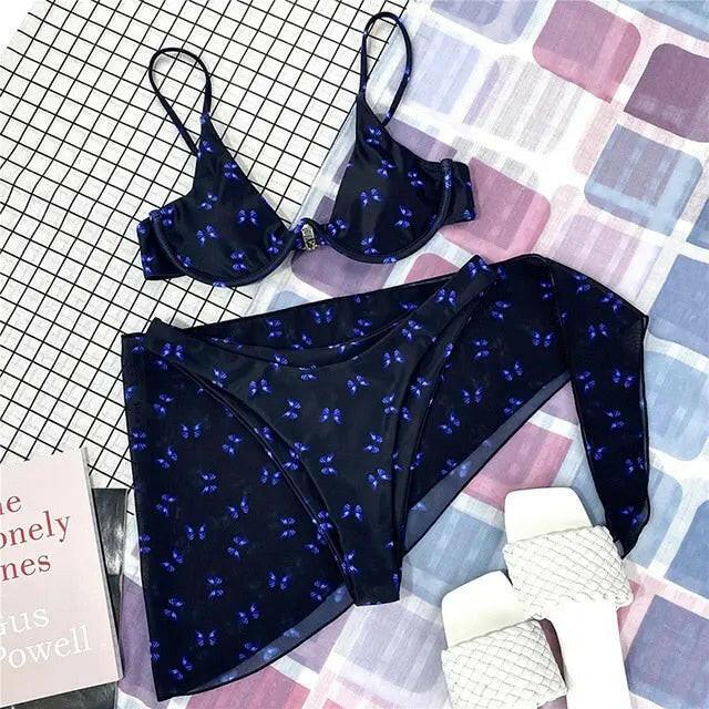 Sexy Marble Print Push Up Bikini