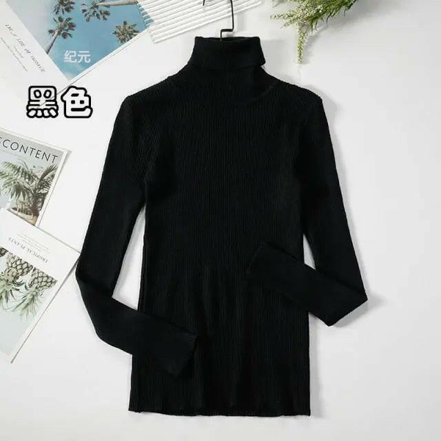 Soft Ribbed Turtleneck Sweater