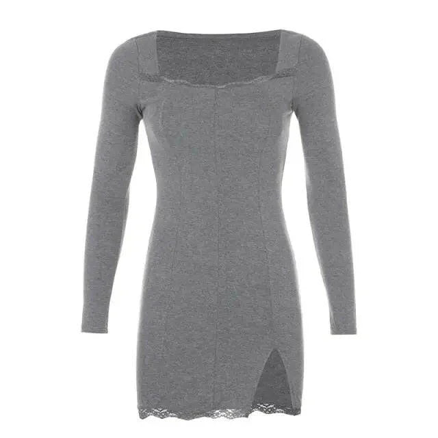 Brooklyn Long Sleeve Lace Detail Party Dress
