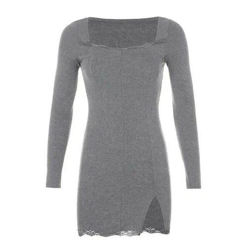 Brooklyn Long Sleeve Lace Detail Party Dress