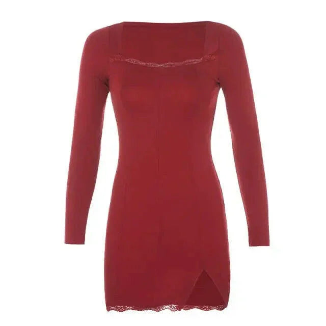 Brooklyn Long Sleeve Lace Detail Party Dress
