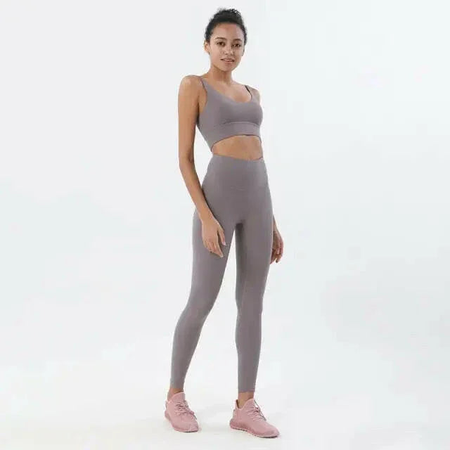 Seamless Yoga Fitness Top & Leggings Set - Available In 6 Colors
