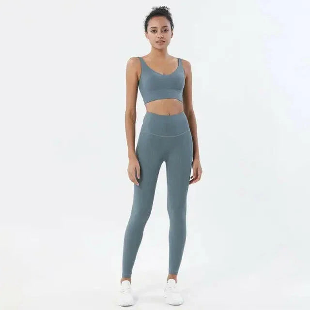 Seamless Yoga Fitness Top & Leggings Set - Available In 6 Colors