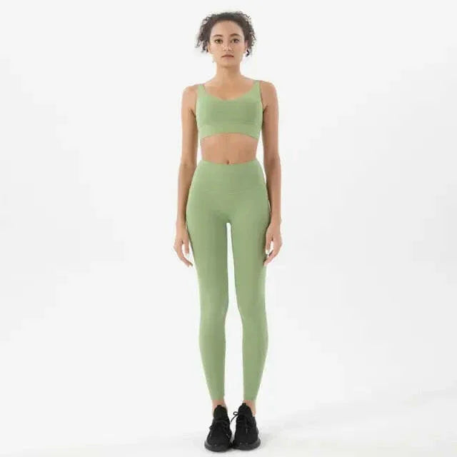 Seamless Yoga Fitness Top & Leggings Set - Available In 6 Colors