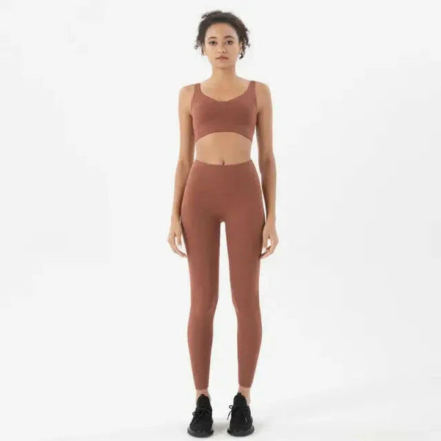 Seamless Yoga Fitness Top & Leggings Set - Available In 6 Colors
