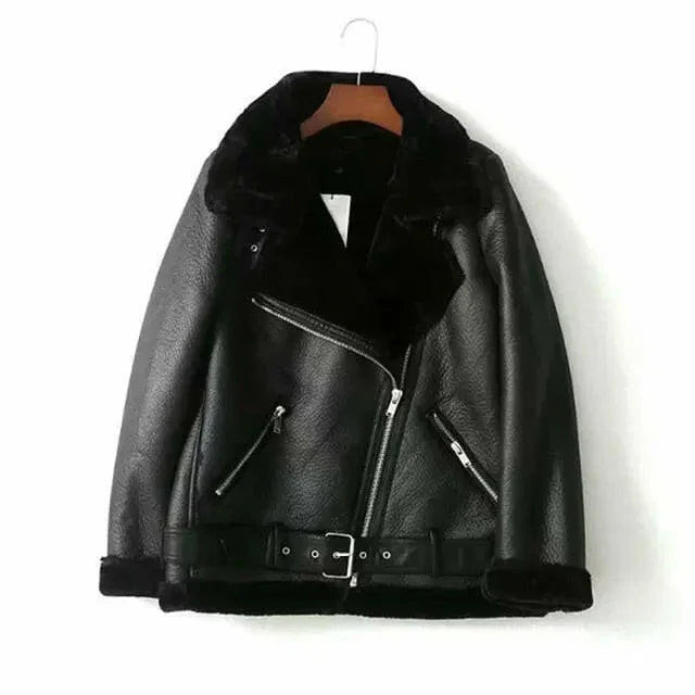 Warm Winter Faux Leather Jacket