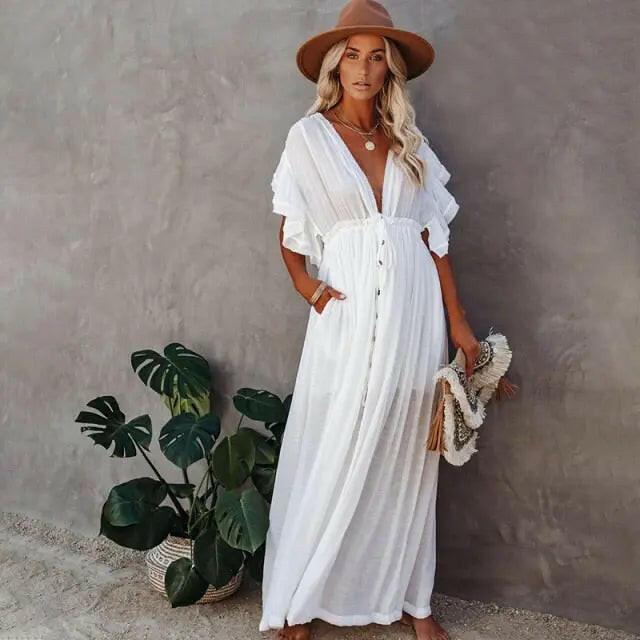 Embroidered Beach Tunic Beach Cover Up Sarong